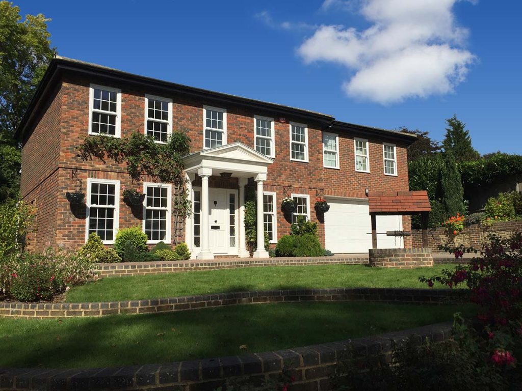 large home with Georgian sash windows installed